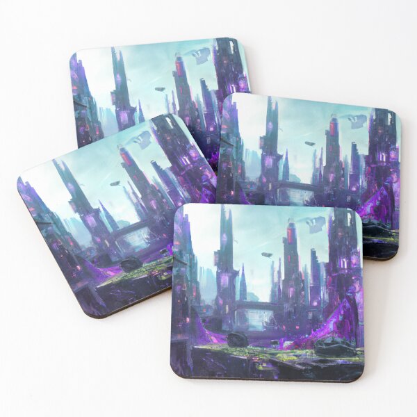Item preview, Elf City In Cyberpunk Universe designed and sold by KalipsoArt.