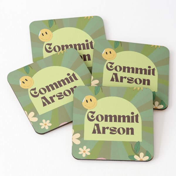 Item preview, hippie retro funny commit arson background designed and sold by dooddads13.