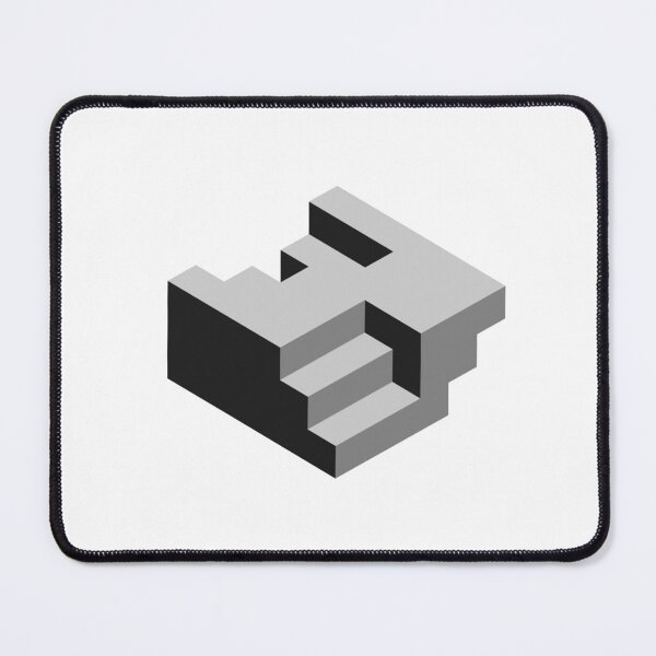 Item preview, 3D Isometric Illusional Stair - Minimal Black, White, Gray Geometry Graphic Logo - Abstract Shapes Art designed and sold by Warit THI.