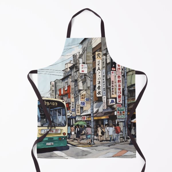 Item preview, Drawing of a Street Scene in Tokyo Japan designed and sold by inkedtee.