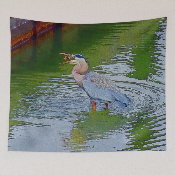 Item preview, Flipping the Fish - Great Blue Heron designed and sold by NaturePrints.