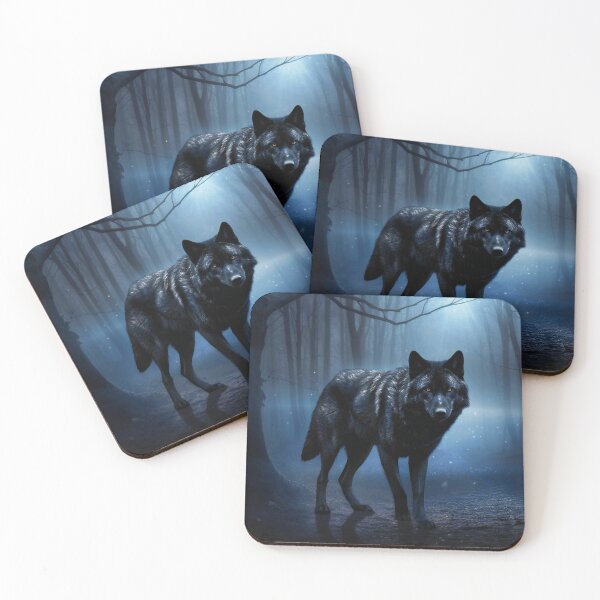 Item preview, A majestic black wolf in the moonlight designed and sold by umatech.