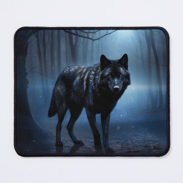 Item preview, A majestic black wolf in the moonlight designed and sold by umatech.