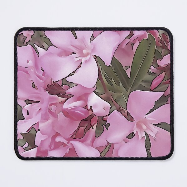 Item preview, Pink Oleander Rose Laurel Black Outline Art designed and sold by taiche.