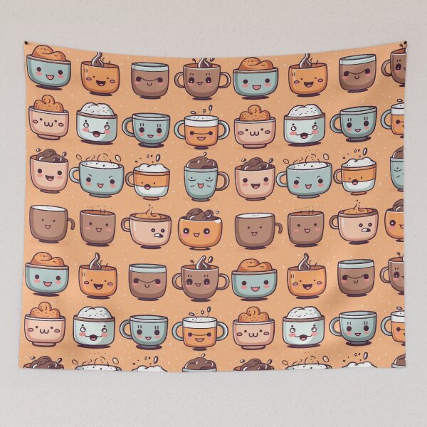 Item preview, Coffee Cups Pattern for Coffee Lovers designed and sold by brindled.