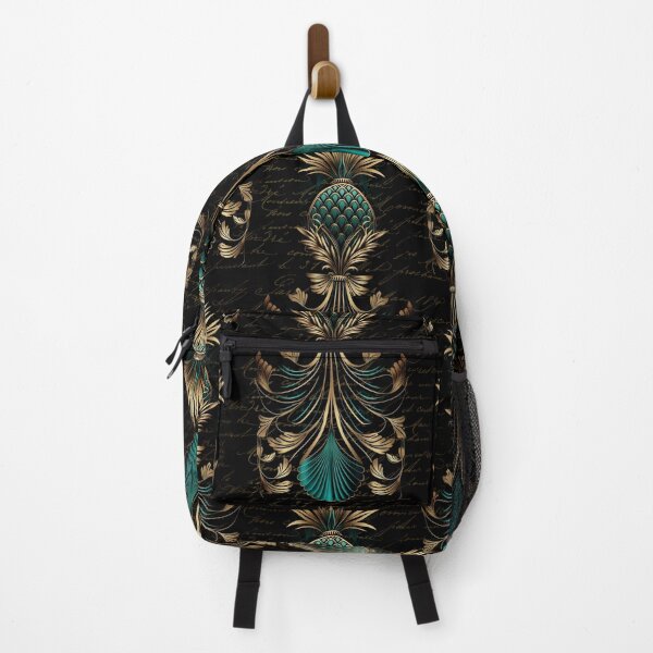 Item preview, Art Deco Exotic Pineapple Design Turquoise Teal Gold designed and sold by artsandsoul.