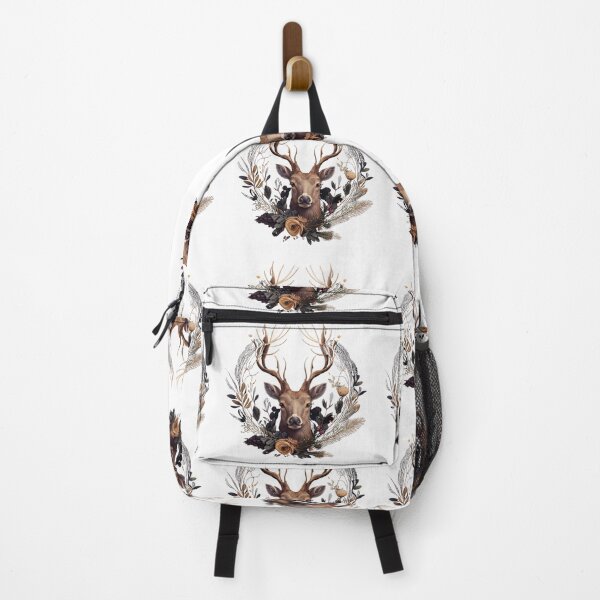 Item preview, Head of a deer with a wreath of plants around it. designed and sold by Krystmiks.