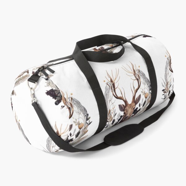 Item preview, Head of a deer with a wreath of plants around it. designed and sold by Krystmiks.