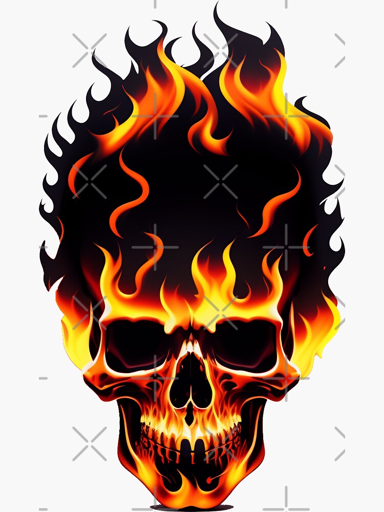 Sticker for Sale avec l'œuvre « Baril en feu » de l'artiste