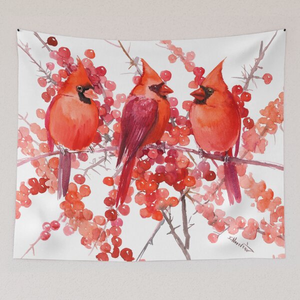 Item preview, Three Cardinal Birds designed and sold by surenart.