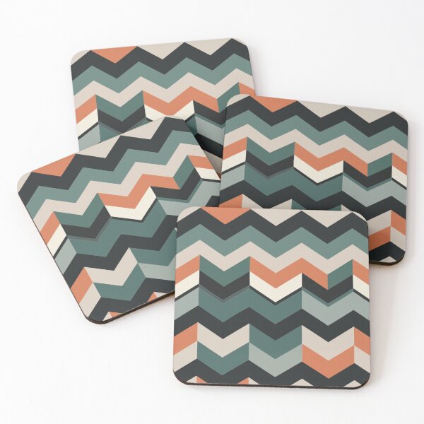 Item preview, Teal Chevron Pattern with Orange and Tan Accents designed and sold by jimirads.