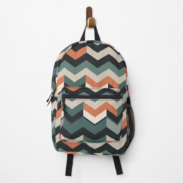 Item preview, Teal Chevron Pattern with Orange and Tan Accents designed and sold by jimirads.