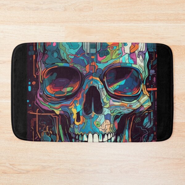 Item preview, Special Whimsical Psychedelic Skull Madhatter Skeleton Art Graphic Design V.43 designed and sold by Pexelpanoramas.