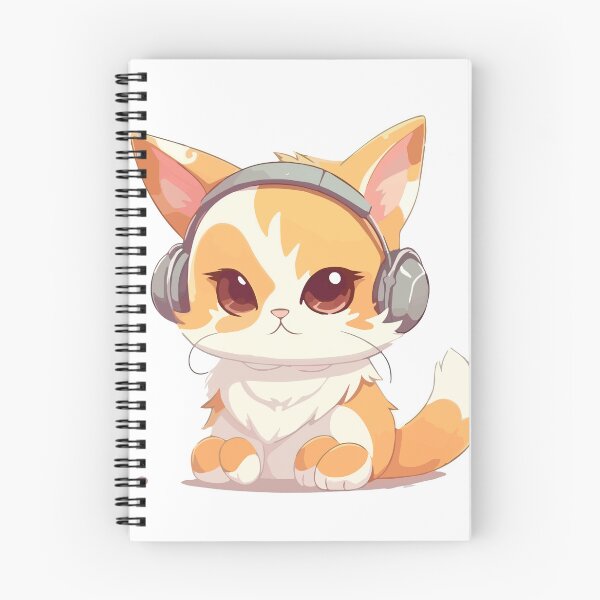 Item preview, un gatito escuchando musica designed and sold by WhimsyWear-Fun.