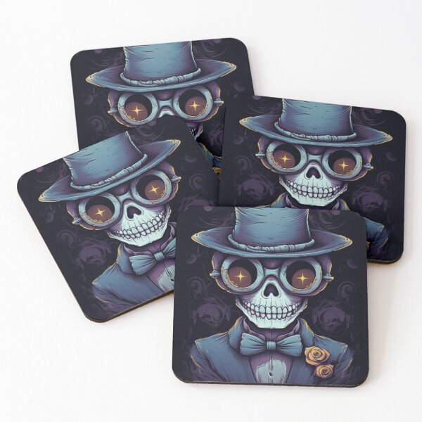 Item preview, Whimsical Psychedelic Skull Madhatter Skeleton Art Graphic Design V.44 designed and sold by Pexelpanoramas.