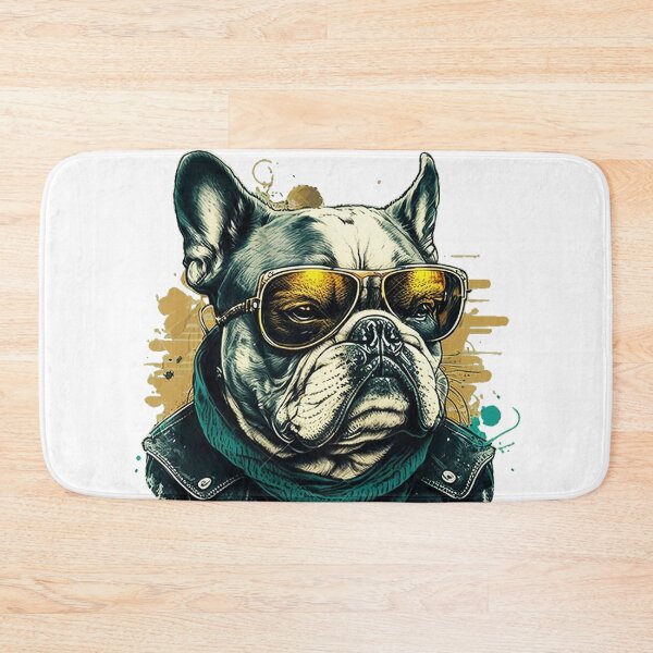 Item preview, Biker Bulldog with sunglasses and leather jacket designed and sold by TylerBurst.