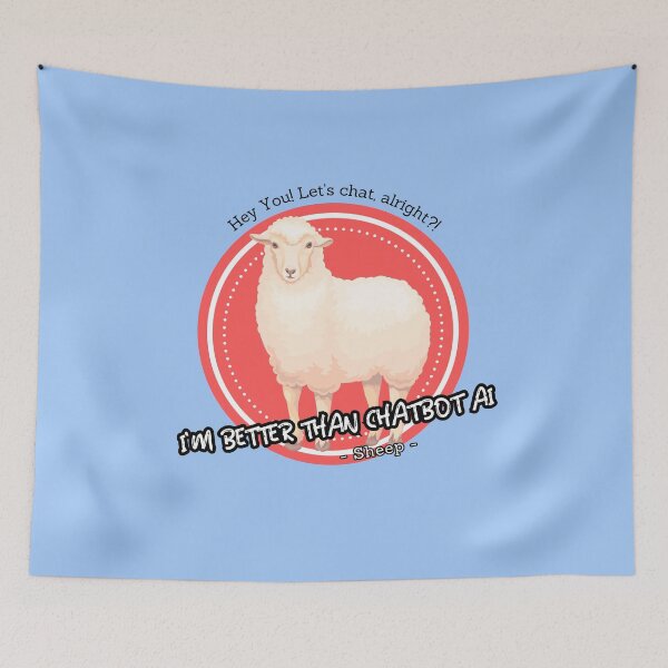 Item preview, better than chatbot AI - sheep designed and sold by PositiveIdeas.