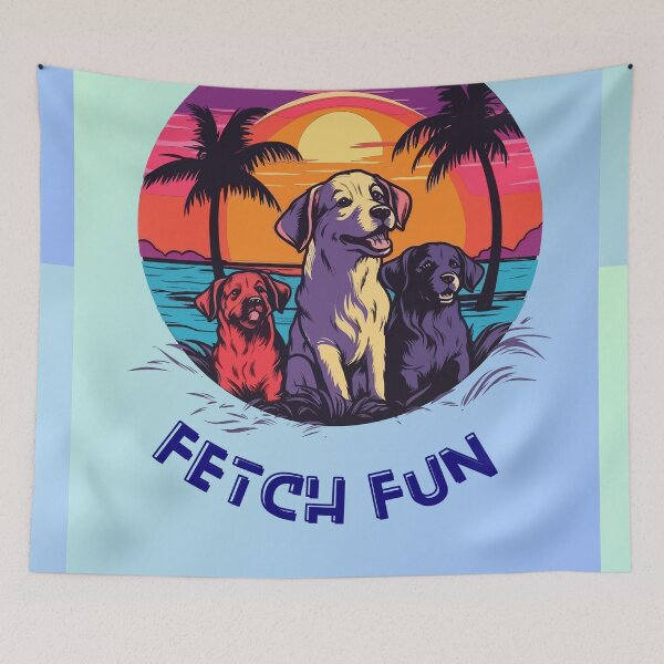 Item preview, Fetch Fun | Dog Squad | Sunset Beach Adventure designed and sold by ArtfulDelights.