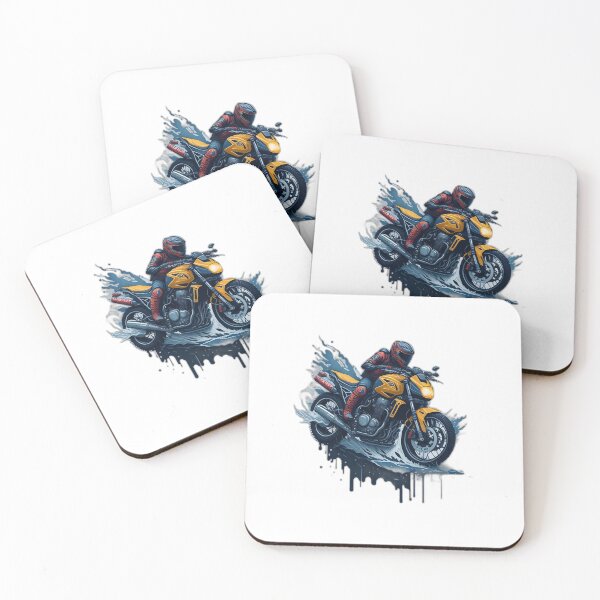 Item preview, Yellow-Blue Motorcycle Water Splash designed and sold by rockyRG.