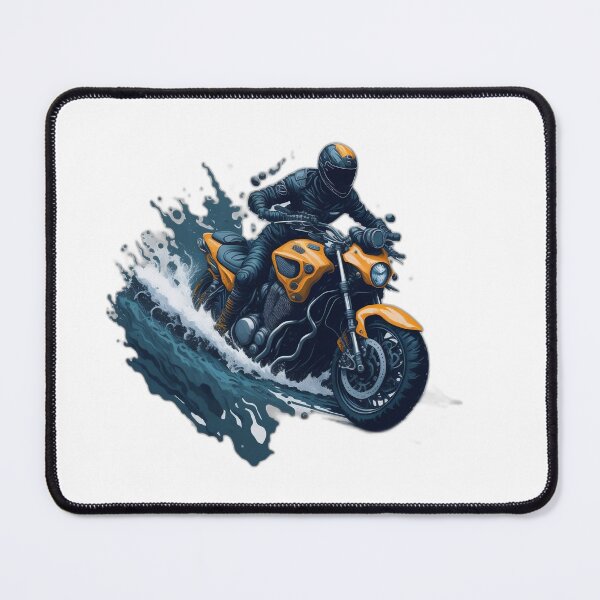 Item preview, Yellow Motorcycle on Water Splash designed and sold by rockyRG.