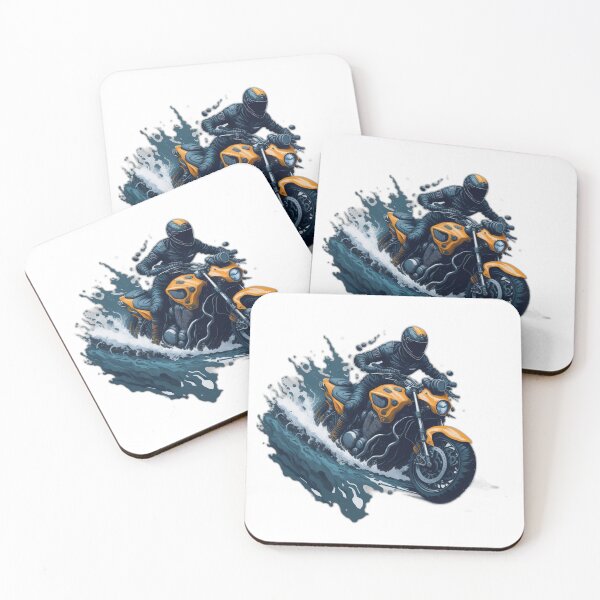 Item preview, Yellow Motorcycle on Water Splash designed and sold by rockyRG.