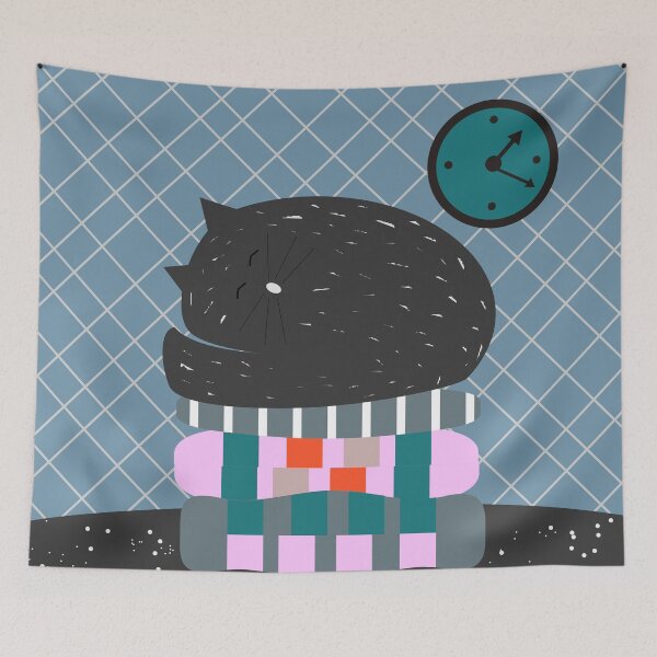 Item preview, Cat sleeping on pillows designed and sold by cocodes.