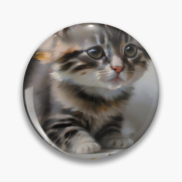 Item preview, Feline Intensity: A fierce kitty oil painting designed and sold by KH-GardenEden.