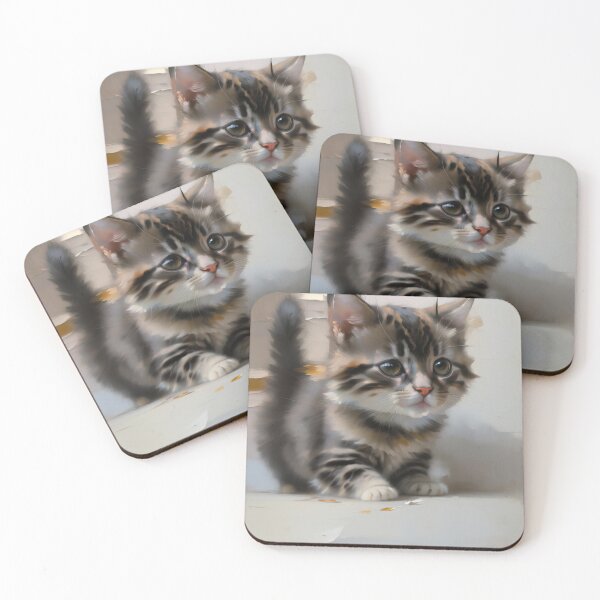 Item preview, Feline Intensity: A fierce kitty oil painting designed and sold by KH-GardenEden.
