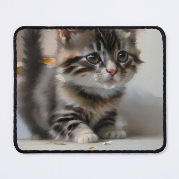 Item preview, Feline Intensity: A fierce kitty oil painting designed and sold by KH-GardenEden.