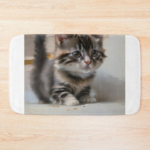 Item preview, Feline Intensity: A fierce kitty oil painting designed and sold by KH-GardenEden.