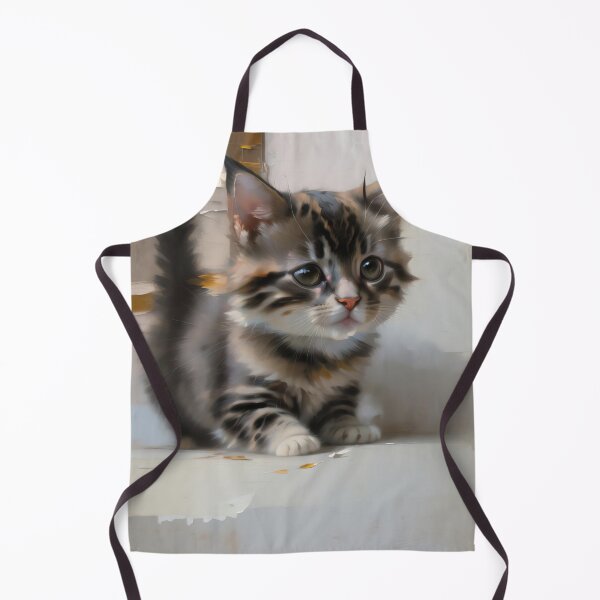 Item preview, Feline Intensity: A fierce kitty oil painting designed and sold by KH-GardenEden.