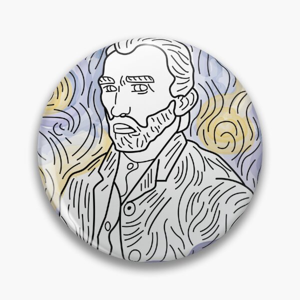Item preview, Vincent Van Gogh portrait line art designed and sold by SoykAart.
