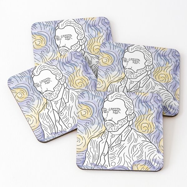 Item preview, Vincent Van Gogh portrait line art designed and sold by SoykAart.