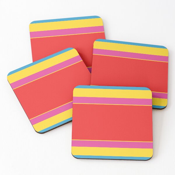 Item preview, Bright Summer Color Block Stripe Pattern Blue Yellow Red Green Hot Pink designed and sold by kierkegaard.