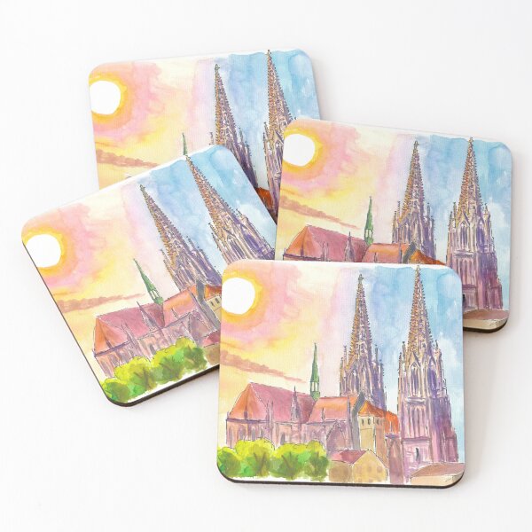 Item preview, Gothic Cathedral of Regensburg Bavaria in Warm Spring Light designed and sold by artshop77.