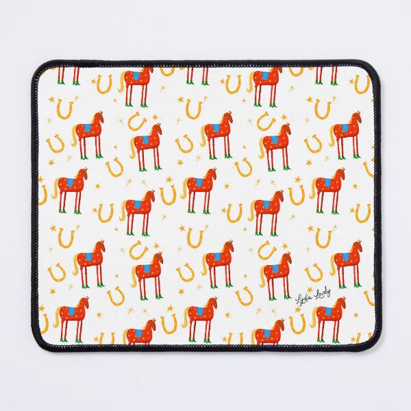 Artikelvorschau, Funny horse red- white background- with stars and green boots pattern entworfen und verkauft von Studio Lydia Lovely.