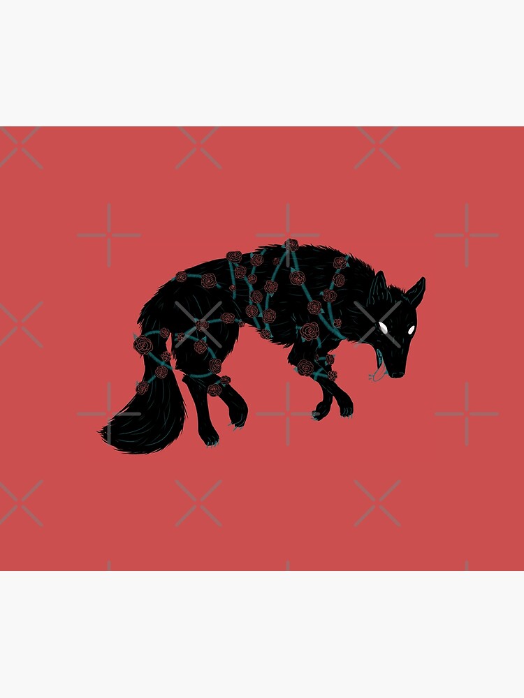 Thumbnail 3 of 3, Tapestry, Tangled Black Wolf designed and sold by deadlydarlingKV.