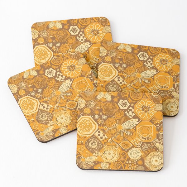 Item preview, Beautiful Abstract Honeycombs Bees Pattern designed and sold by PatternBestFan.