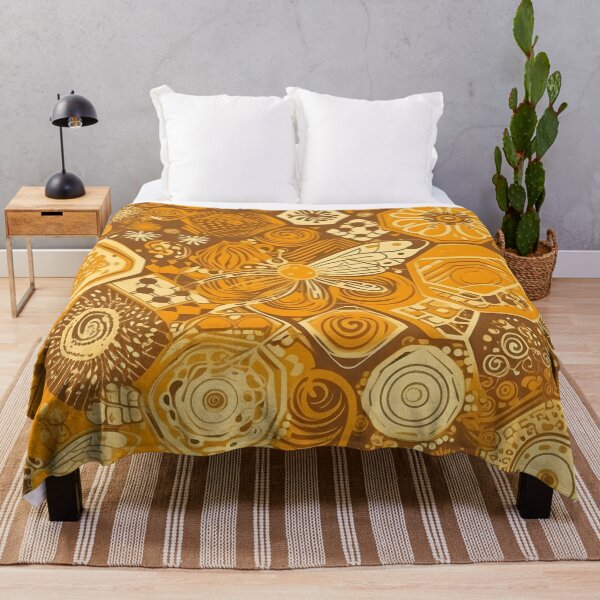 Item preview, Beautiful Abstract Honeycombs Bees Pattern designed and sold by PatternBestFan.