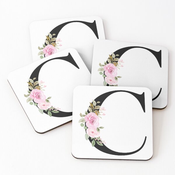 Item preview, Letter C with Natural Multi Color Flowers designed and sold by Print-Online.