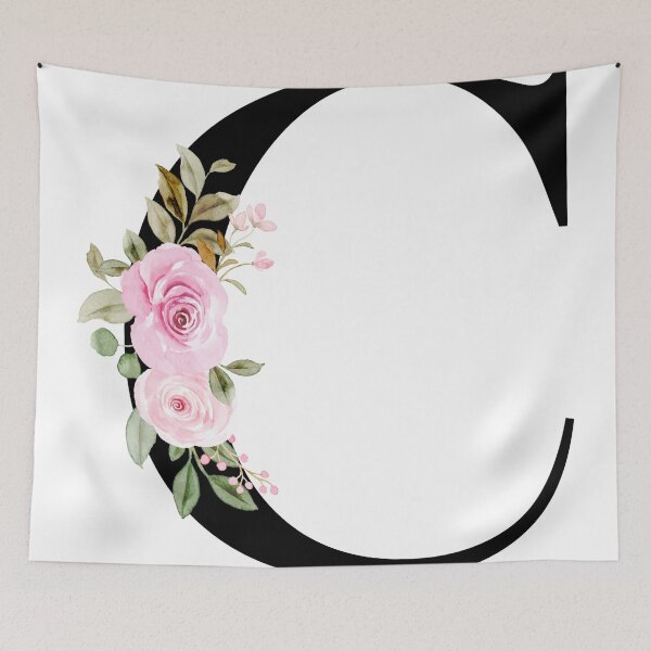 Item preview, Letter C with Natural Multi Color Flowers designed and sold by Print-Online.