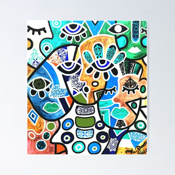 Item preview, Abstract human faces in many shades designed and sold by Marzena30art.