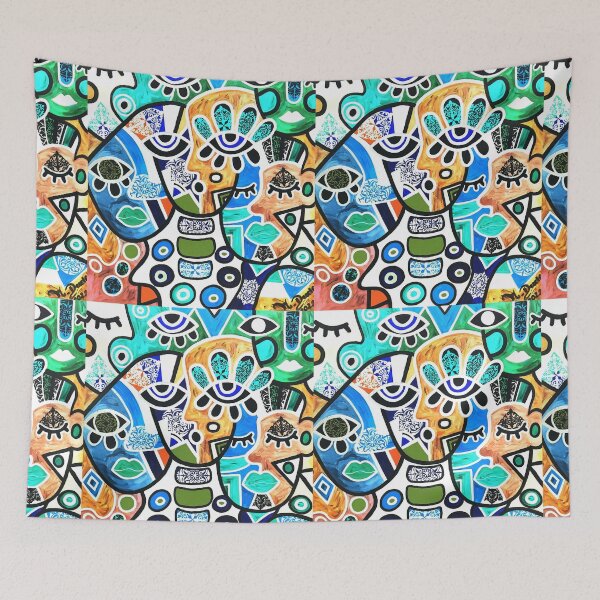 Item preview, Abstract human faces in many shades designed and sold by Marzena30art.
