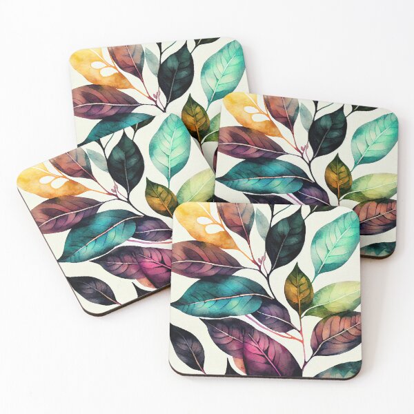 Item preview, Watercolor colors leaves pattern designed and sold by JBJart.