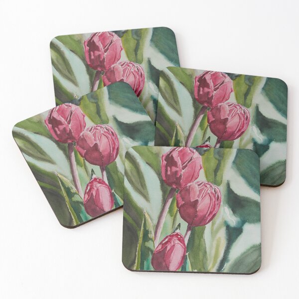 Item preview, Red Tulips Watercolour Painting designed and sold by Monika's Painting.