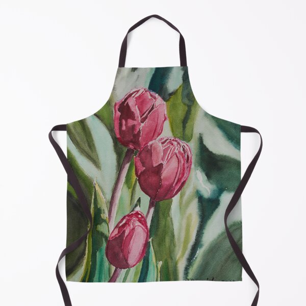 Item preview, Red Tulips Watercolour Painting designed and sold by Monika's Painting.
