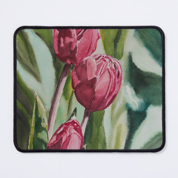 Item preview, Red Tulips Watercolour Painting designed and sold by Monika's Painting.