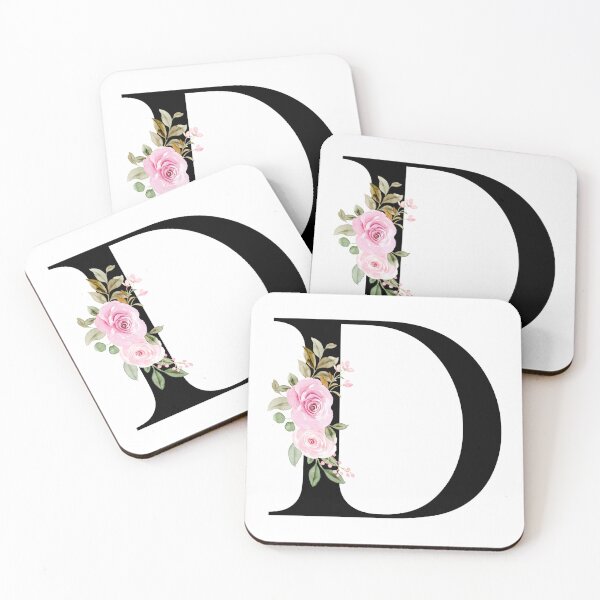 Item preview, Letter D with Natural Multi Color Flowers designed and sold by Print-Online.