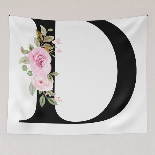 Item preview, Letter D with Natural Multi Color Flowers designed and sold by Print-Online.