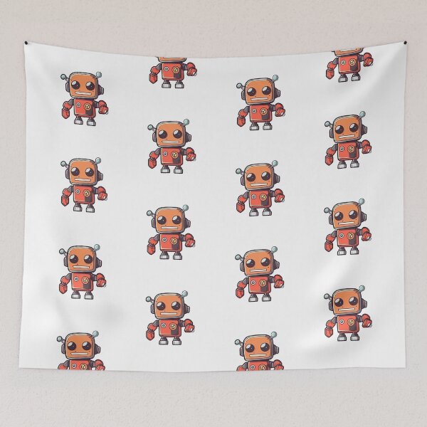 Item preview, Fun Futuristic Robot Cartoon, Orange and Red designed and sold by jakeparco.
